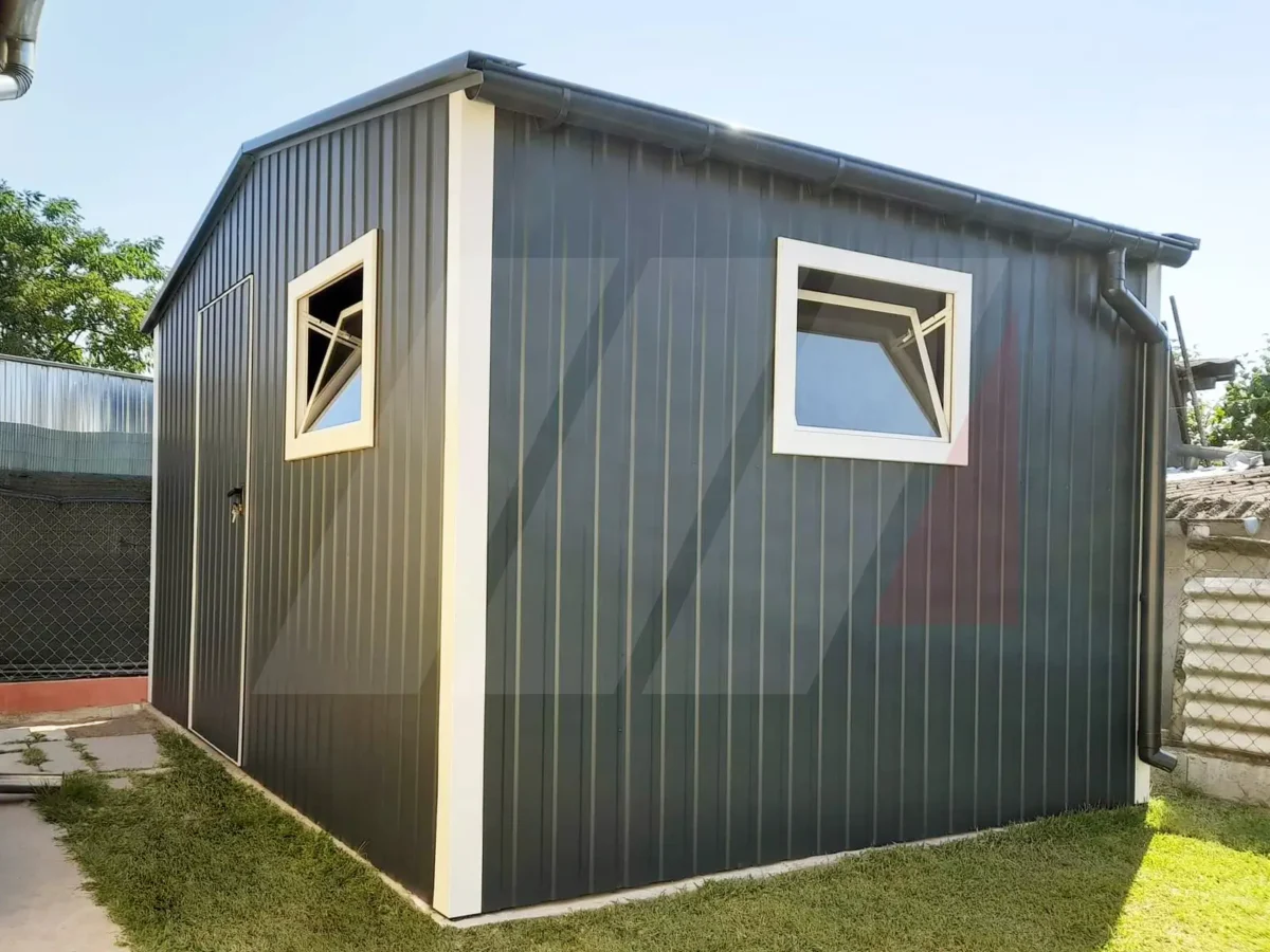 Domek ogrodowy dwuspadowy narzędziowy grafit 3.5m x 3m