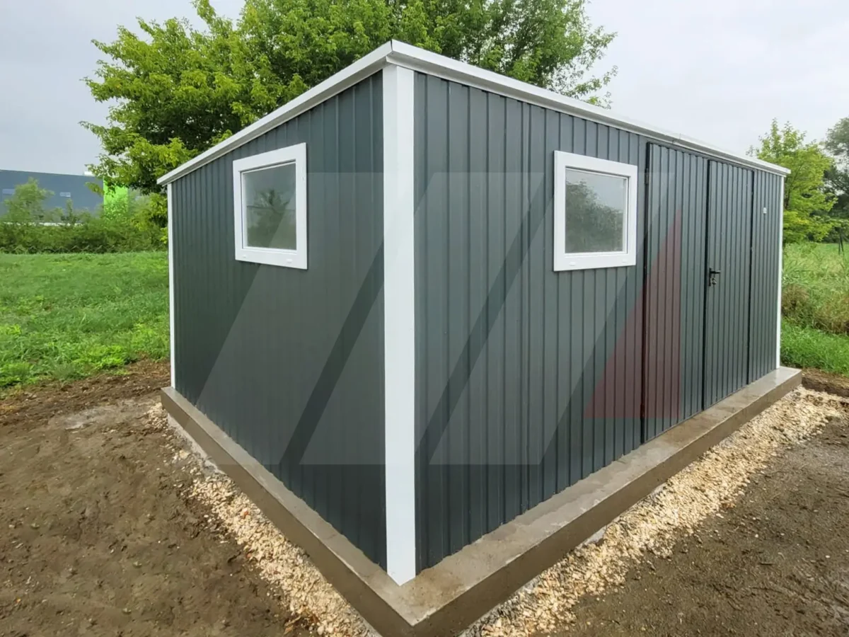 Domek ogrodowy narzędziowy grafit 5m x 3m spad dachu do tyłu