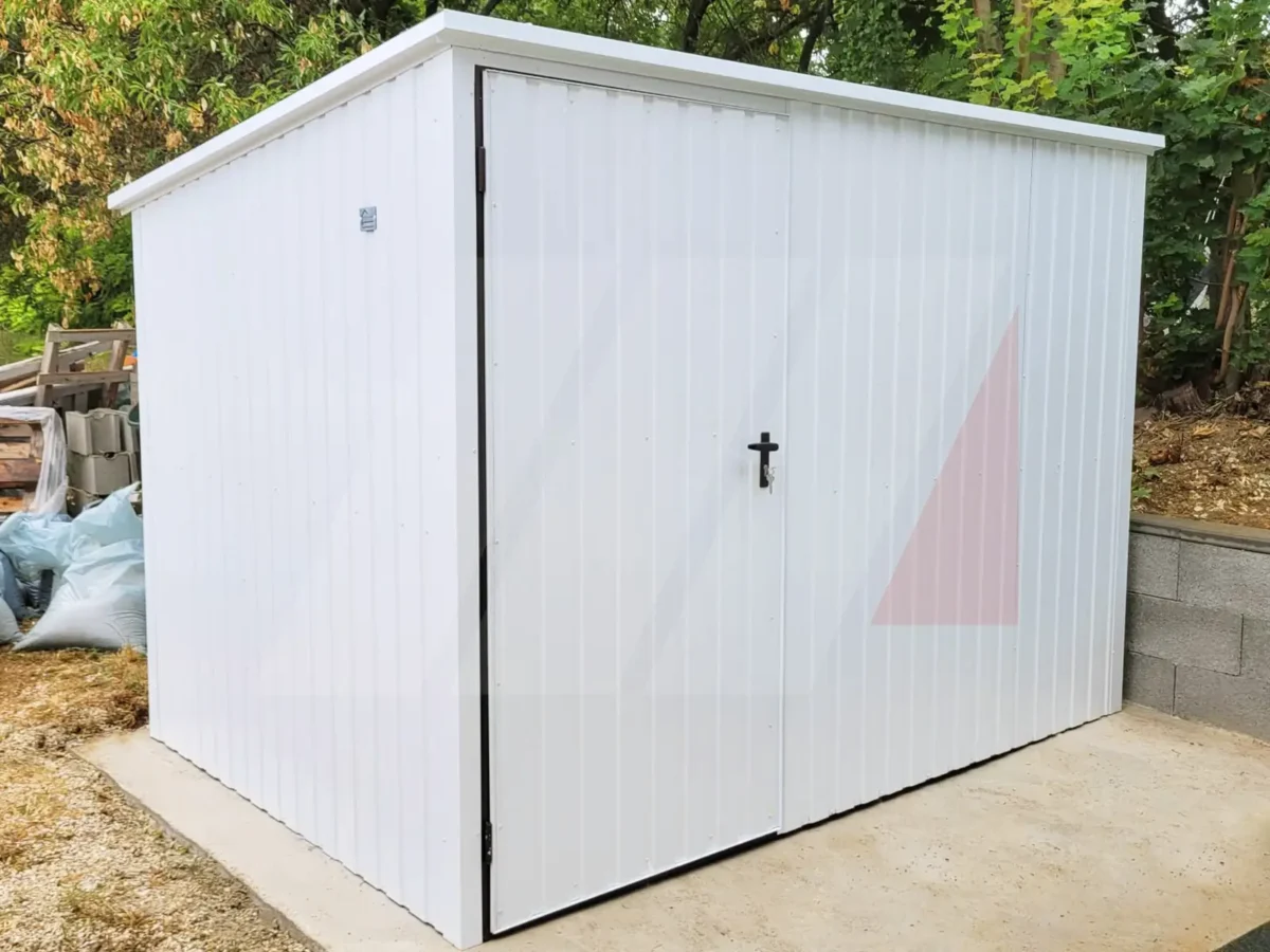 Domek ogrodowy narzędziowy spad dachu na tył 2.5m x 2m biały