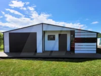 Garaż blaszany biały 9m x 6m pomieszczenie gosp. 2m x 6m