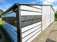 Garaż blaszany biały 9m x 6m pomieszczenie gosp. 2m x 6m