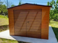 Garaż blaszany dwuspadowy 4m x 6m brama dwuskrzydłowa