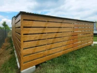 Garaż blaszany dwuspadowy z wiatą 9m x 6m multigloss