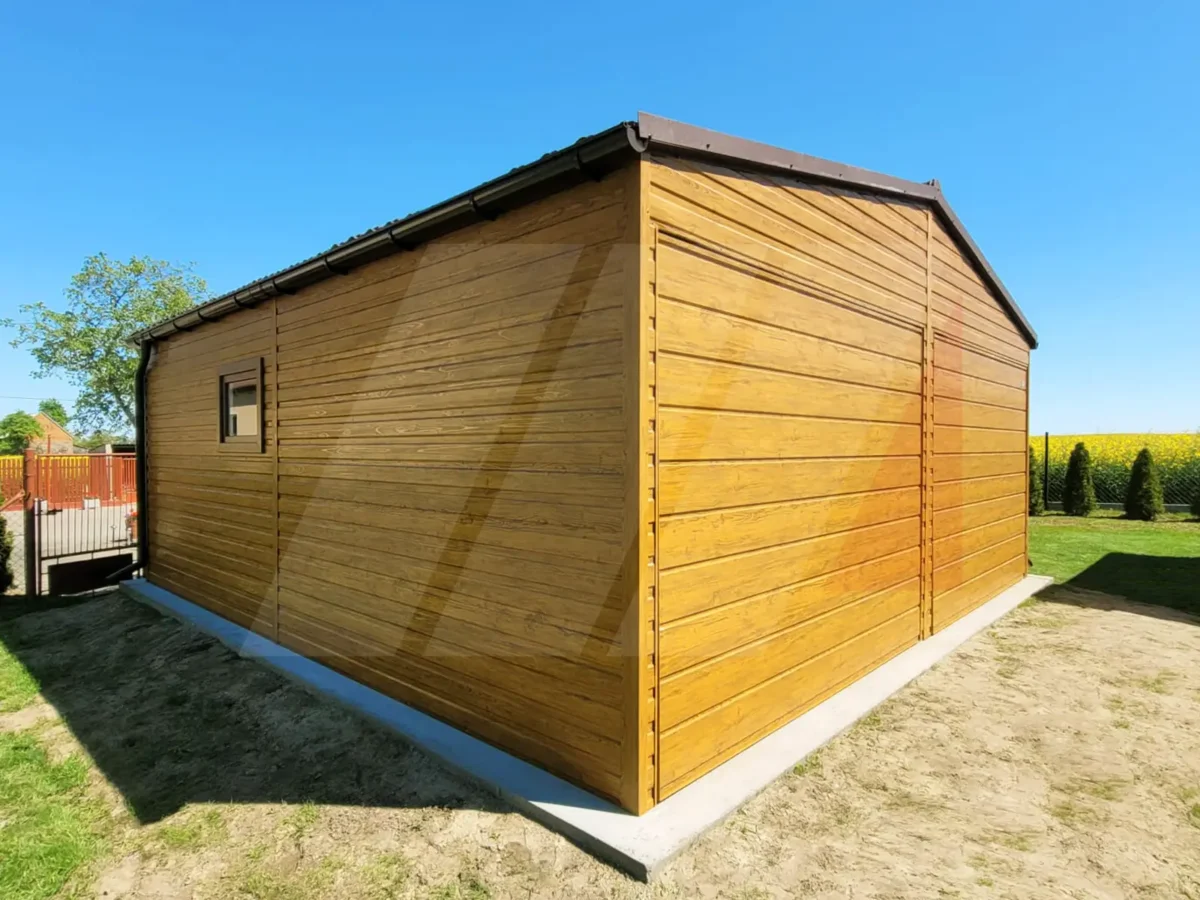 Garaż blaszany dwustanowiskowy 6m x 6m plus wiata 2m x 4m
