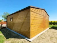 Garaż blaszany dwustanowiskowy 6m x 6m plus wiata 2m x 4m