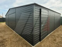Garaż blaszany dwustanowiskowy grafit 8m x 5m bramy uchylne