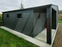 Garaż blaszany dwustanowiskowy z wnęką 9m x 6m grafit