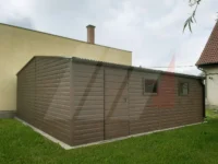 Garaż blaszany podwójny orzech 6m x 6m dwuspadowy