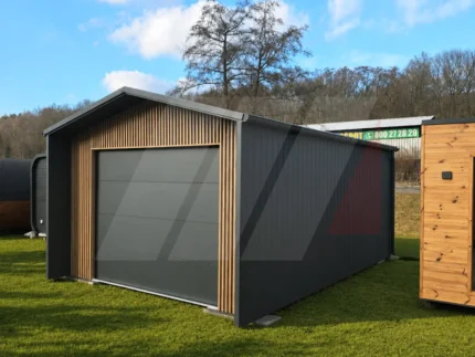 Garáž Premium so sekcionálnou bránou 4m × 5.5m Antracit, lamely