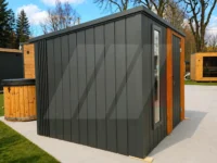 Záhradný domček Premium 2.75 × 2.35 m – Antracit + lamely